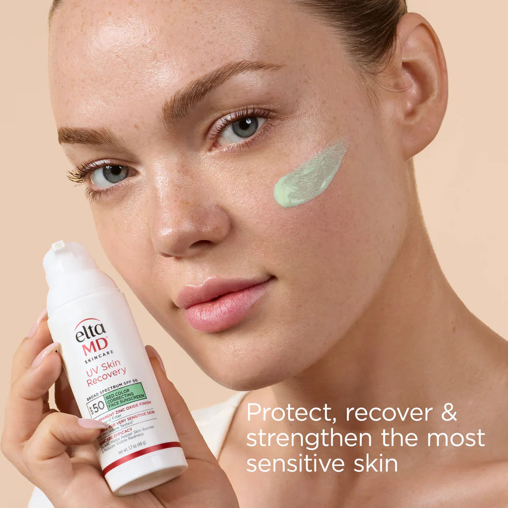 EltaMD Skincare UV Skin Recovery Broad Spectrum SPF 50 Face Sunscreen, Green Tint 1.7oz 48g