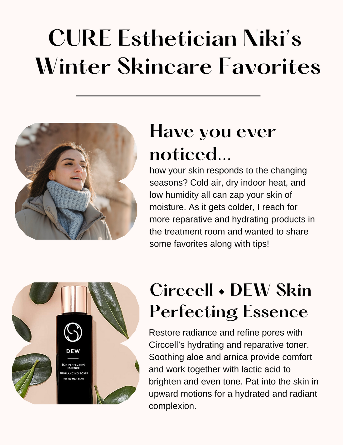 CURE Esthetician Niki’s Winter Skincare Favorites CureDeRepos