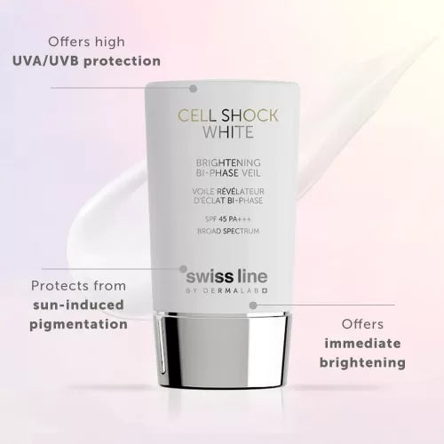 Swiss Line Cell Shock White Brightening Bi-Phase Veil SPF 45, 45 ml CureDeRepos