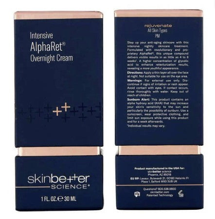Skinbetter Intensive Alpharet Overnight Cream 1fl oz 30 ml