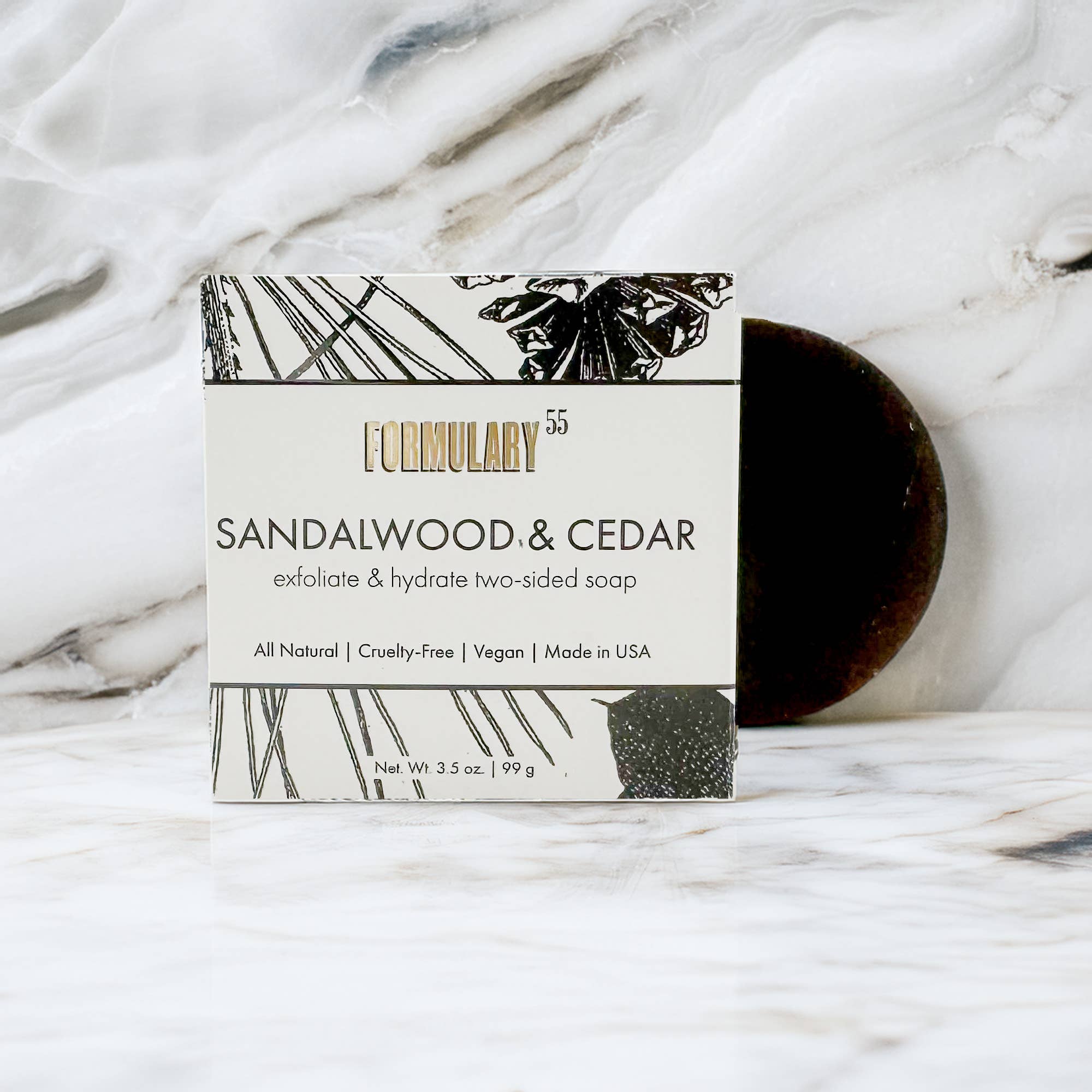 Sandalwood & Cedar - Exfoliate & Hydrate Two-Sided Soap